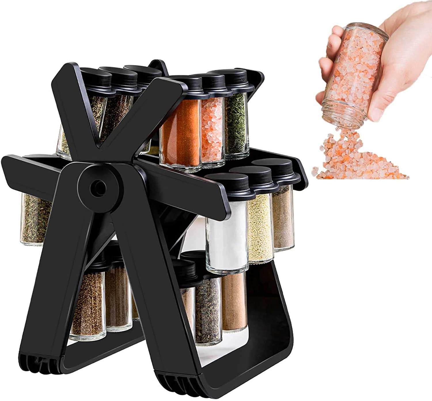 Rotating Spice Rack With 18Pcs Jar