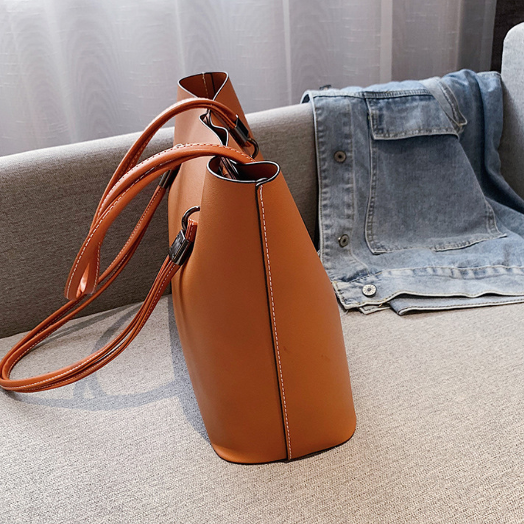 Soft PU Leather Euro-Style Large Commuter Shopping Tote