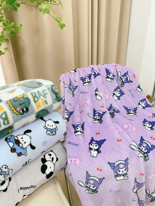 In Stock | Style Autumn And Winter Thickened Cartoon Crayon Small New  Casual Plush Blanket Dormitory Bed Sheet