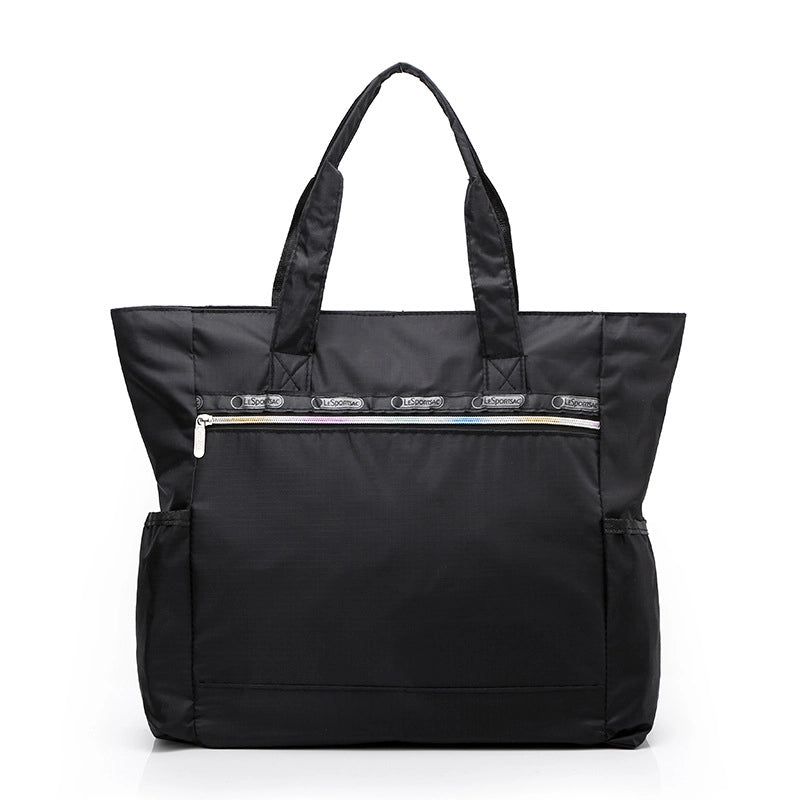 Women's Large Oxford Cloth Printing Classic Style Square Zipper Shoulder Bag