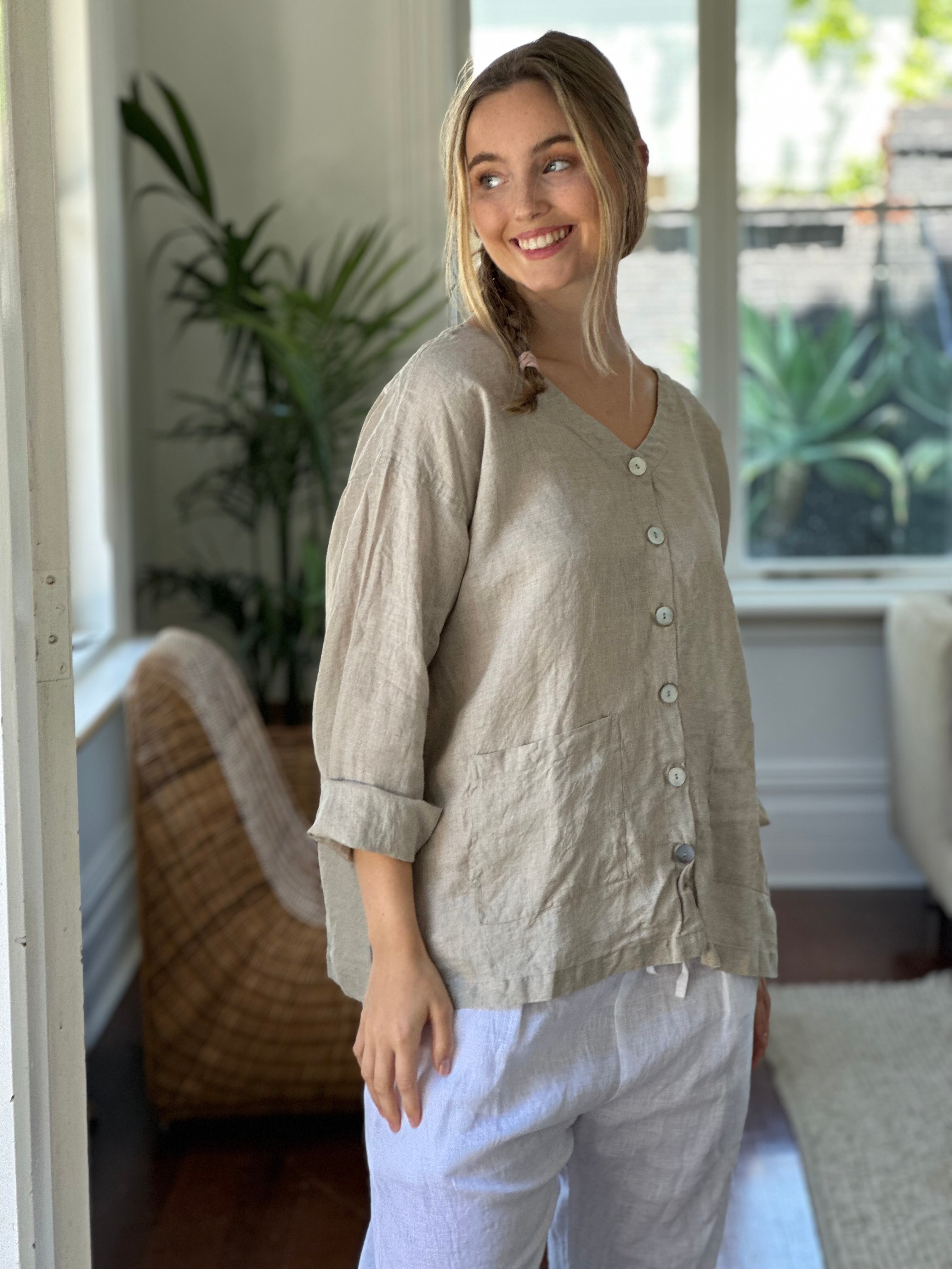 jamie jacket -natural linen