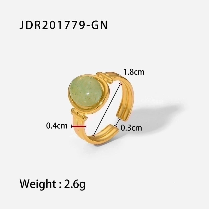 Fashion Geometric 304 Stainless Steel Artificial Gemstones Irregular Rings