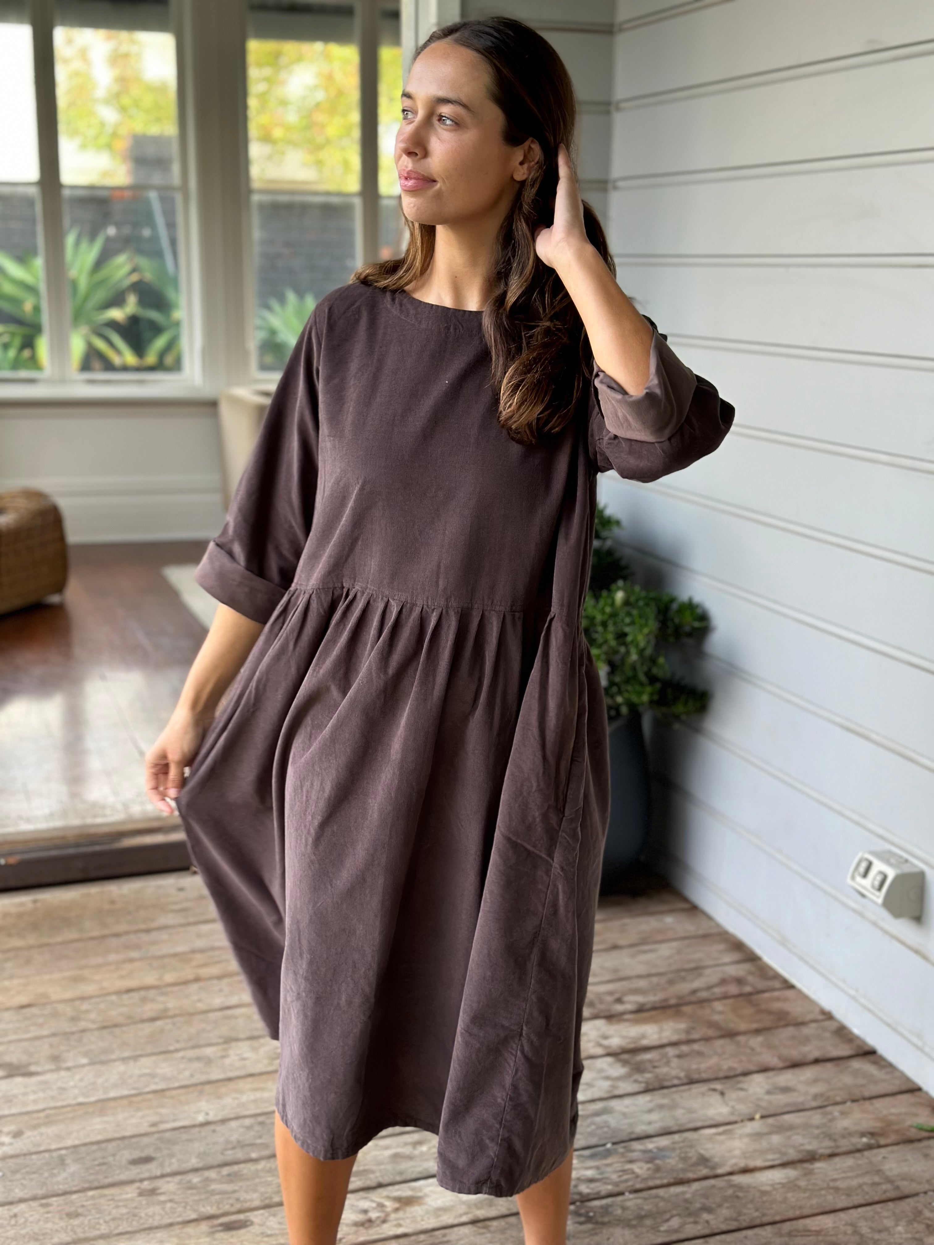 april dress - milk chocolate