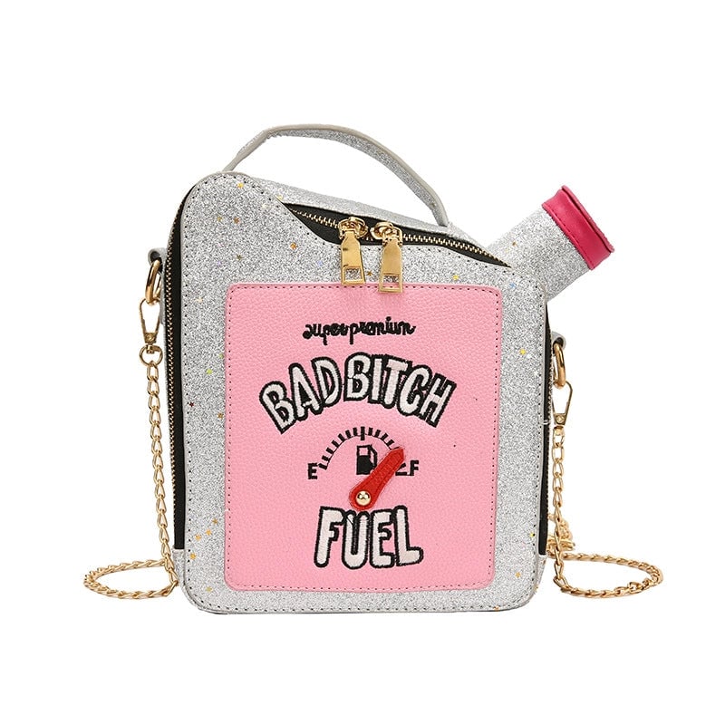 Women's Medium Pu Leather Letter Color Block Streetwear Sequins Square Zipper Crossbody Bag
