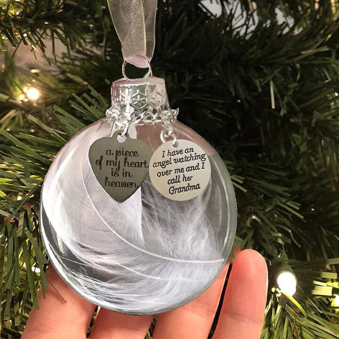 Feather ball - A Piece of My Heart Is In Heaven Memorial Ornament