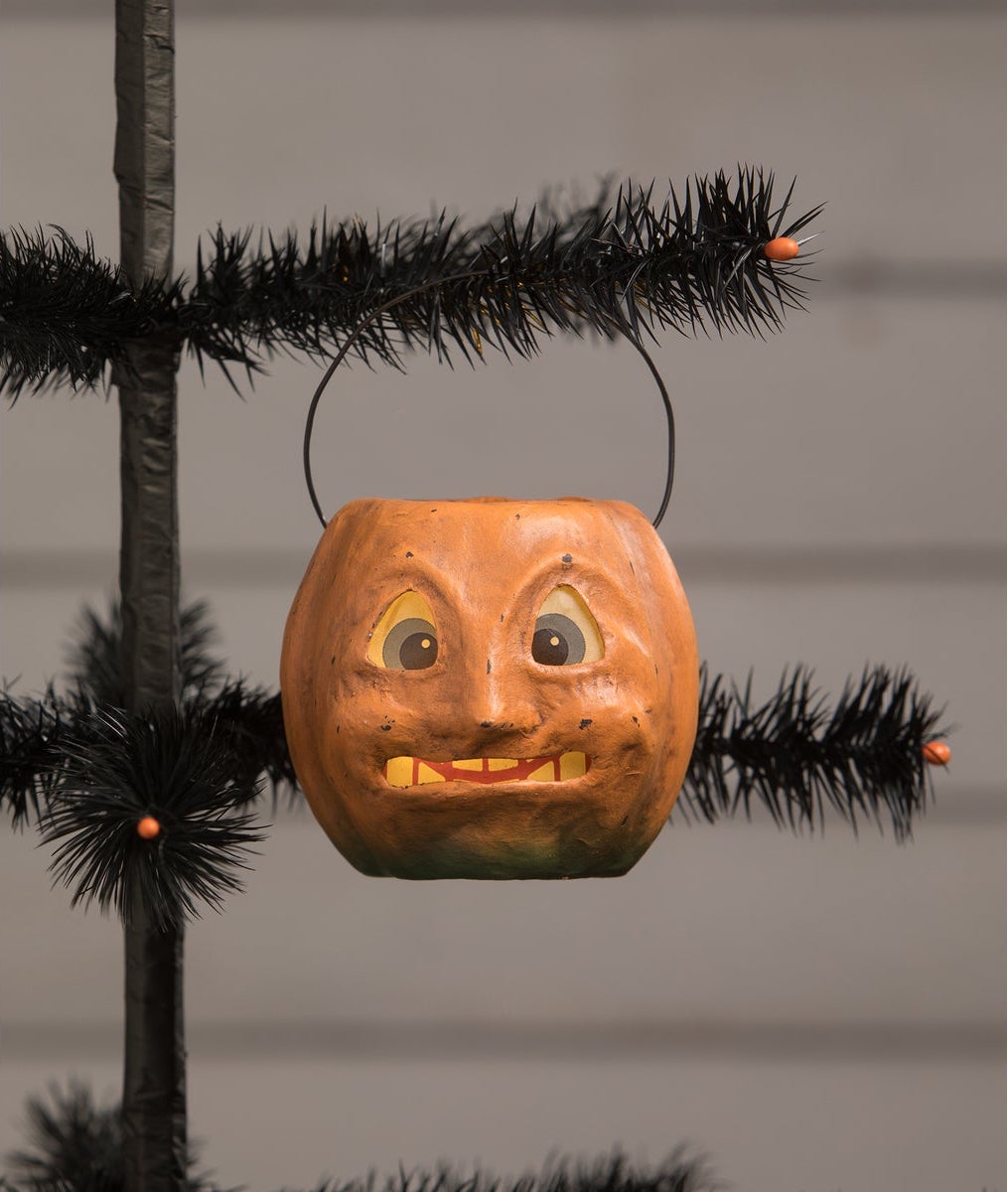 Vintage Scary Mini Pumpkin Bucket