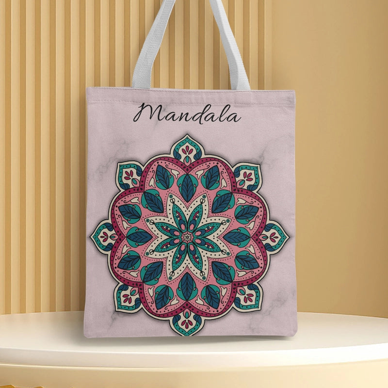 Women's Medium Canvas Geometric Ethnic Style Square Open Shoulder Bag