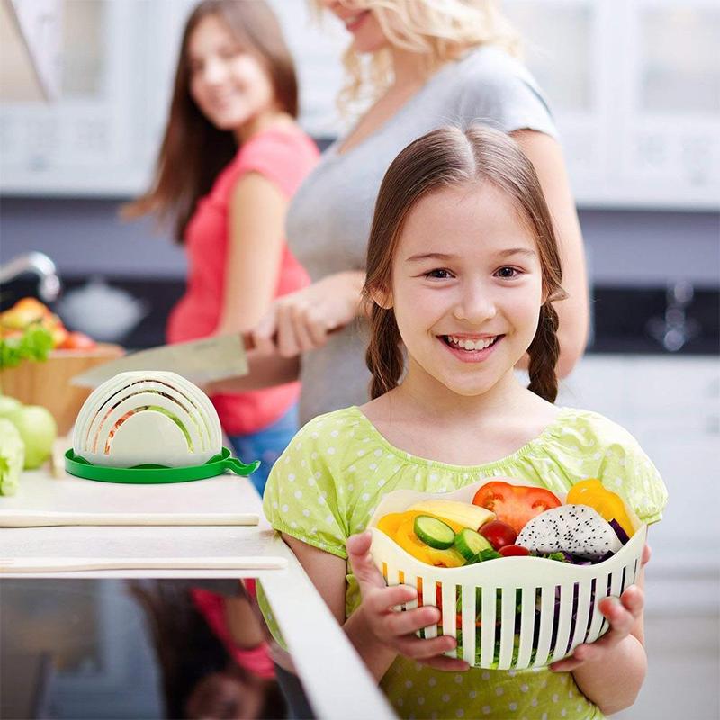 Salad Cutter Bowl. Green