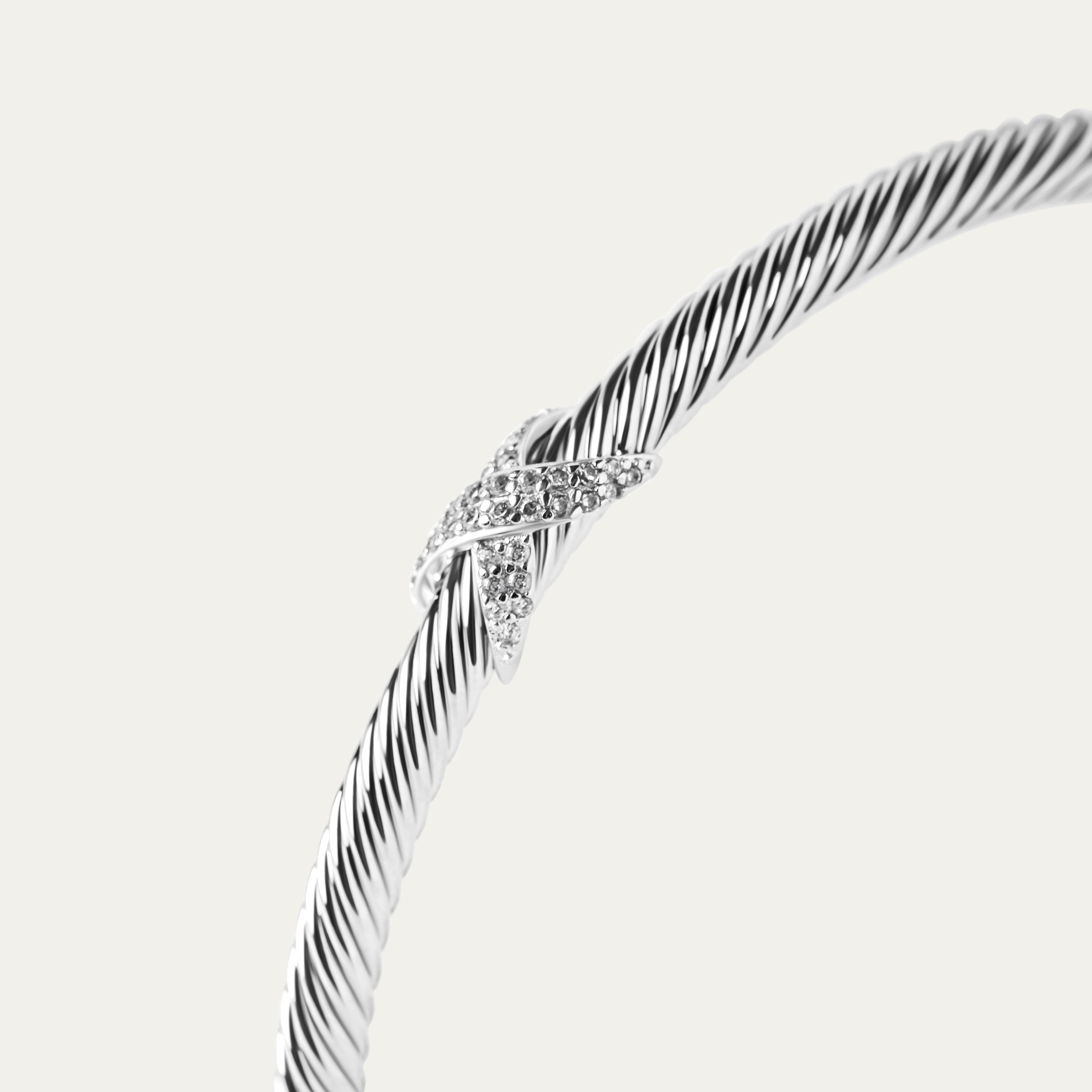Eco CZ Bangle (Silver Brass)