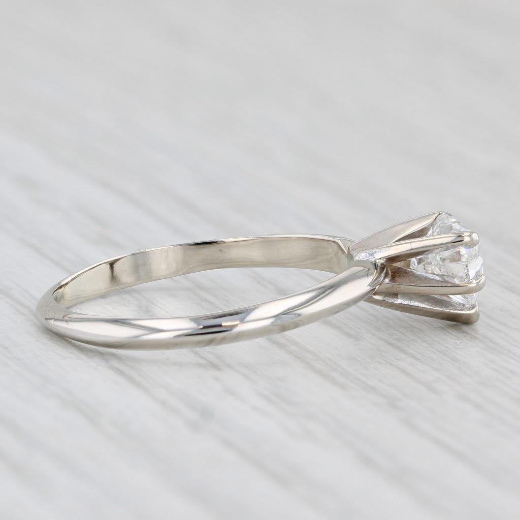 1.04ct Heart Solitaire Diamond Engagement Ring 14k White Gold Size 8.5 GSI