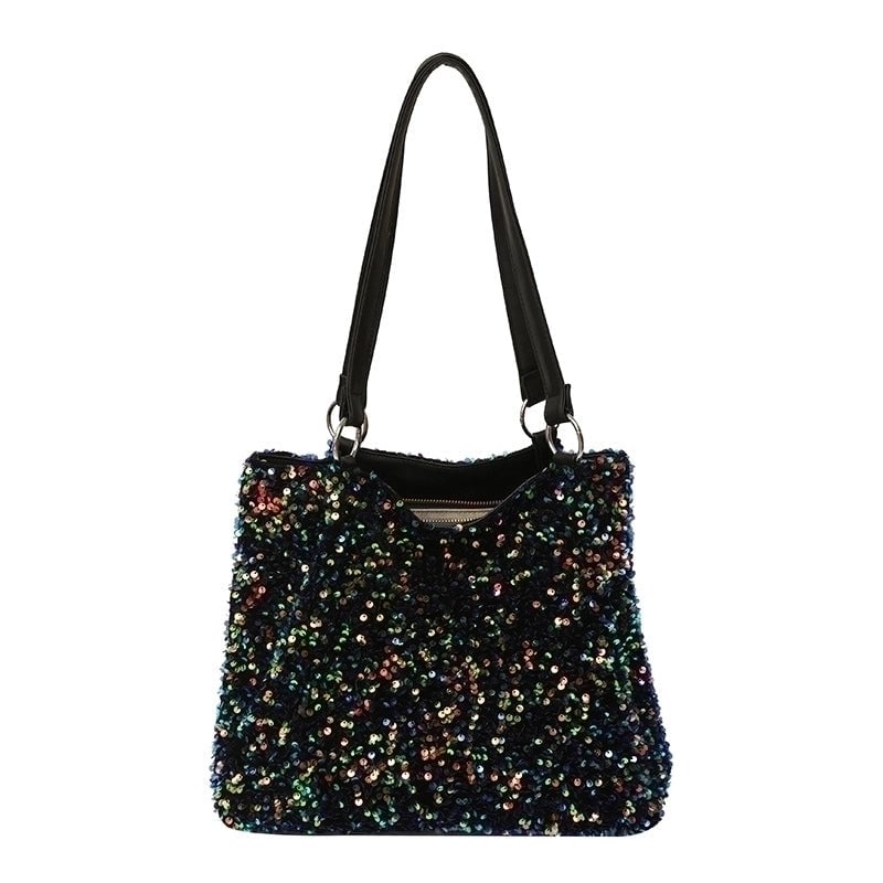 Women's Large Pu Leather Multicolor Elegant Square Zipper Shoulder Bag