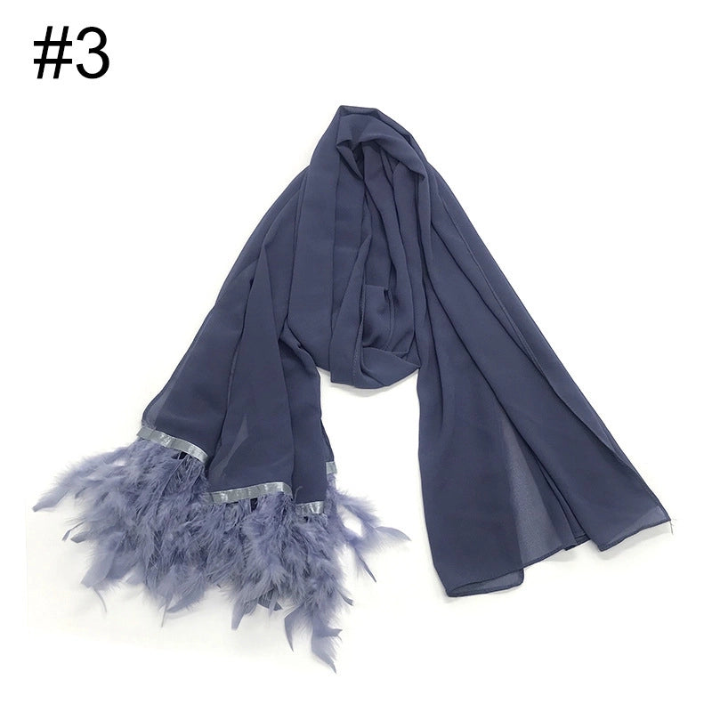Women's Sweet Solid Color Polyester Scarf