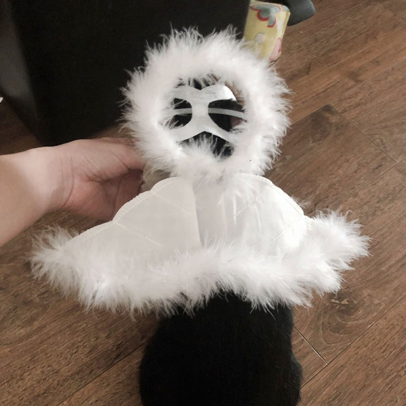 Dog Cat Feather Angel Halo Wing Pet Costume