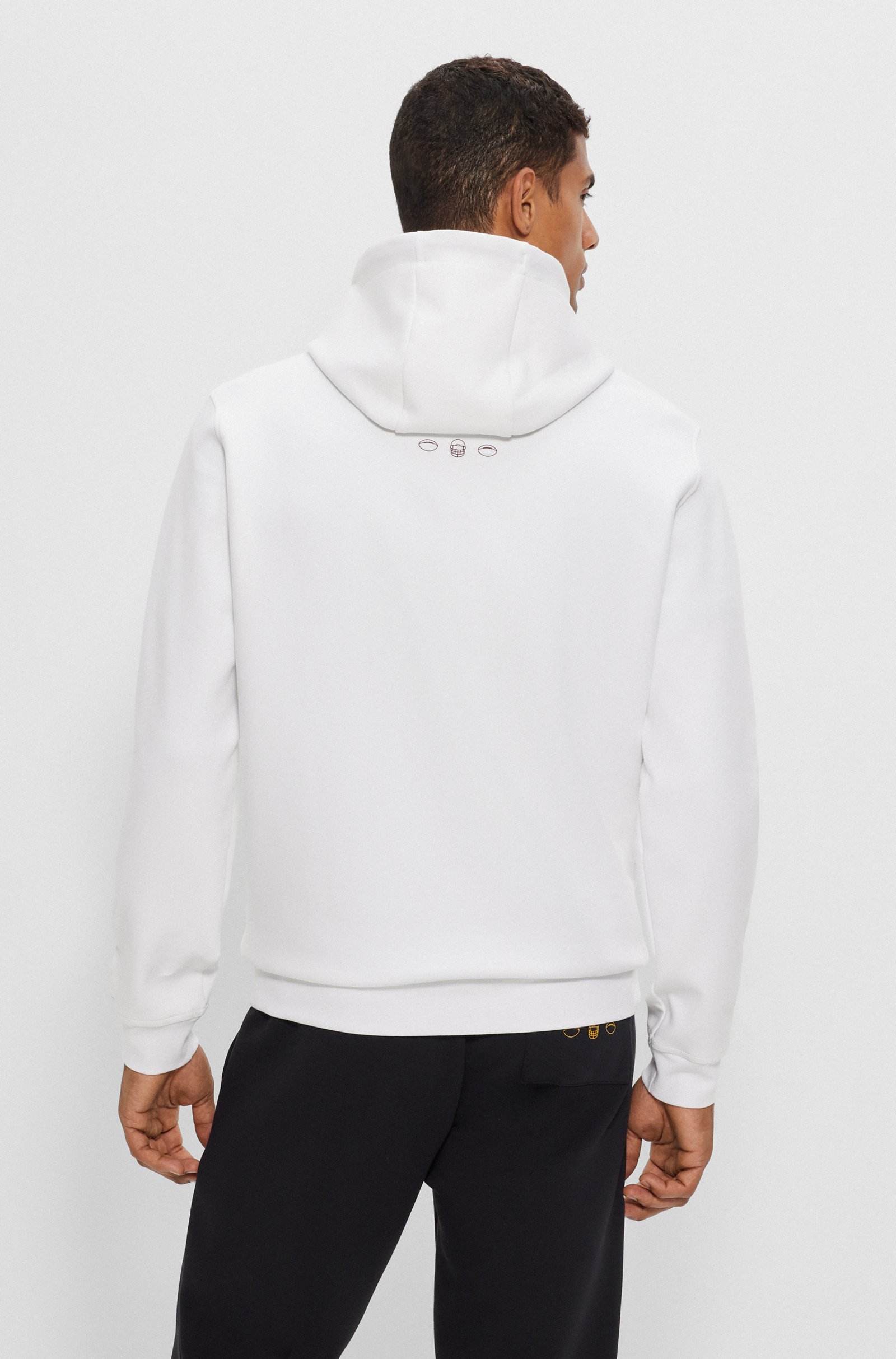 BOSS X NFL COTTON-BLEND HOODIE WITH COLLABORATIVE BRANDING