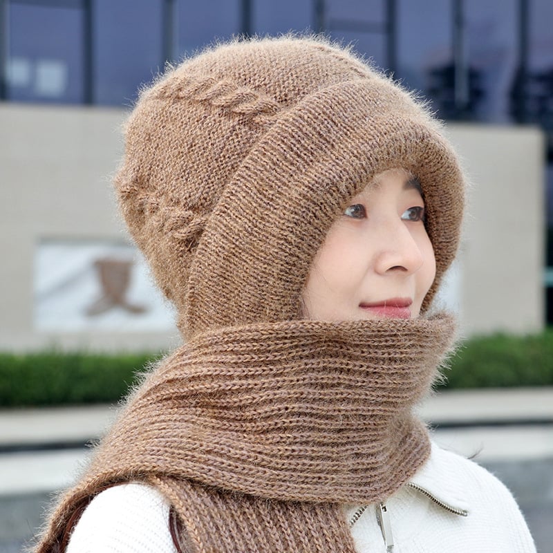 Integrated ear protection hood scarf