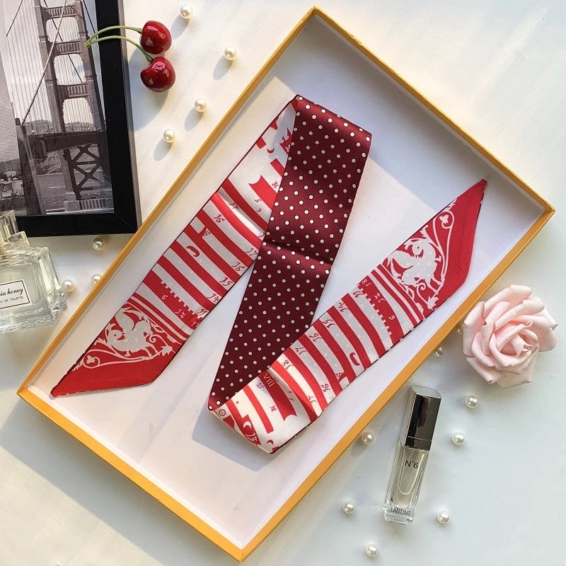 Women's Minimalist Flower Satin Printing Silk Scarf