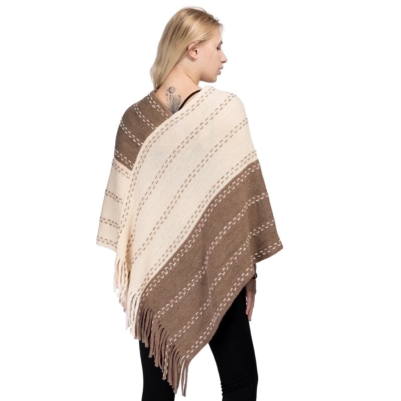 Women's Streetwear Color Block Acrylic Fiber/artificial Wool Tassel Shawl