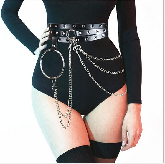 black chain belt   KF83568