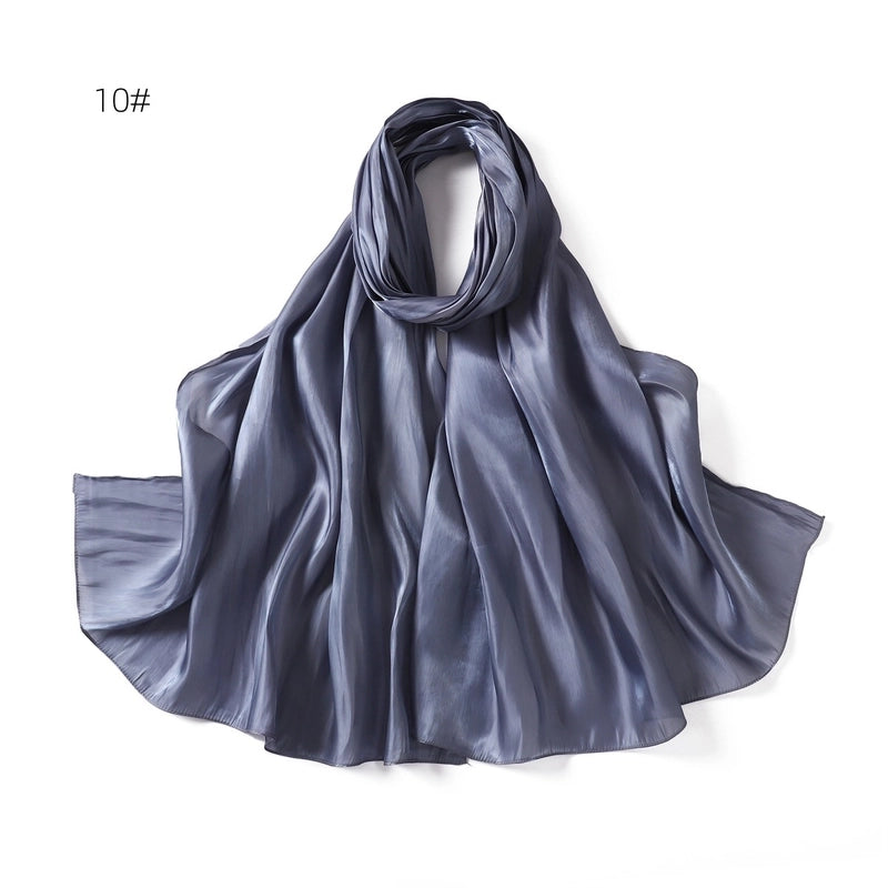 Spring And Summer New Thin Soft Shiny Satin Scarf Female Malay Indonesian Long Scarf Scarf Sun Protection Shawl