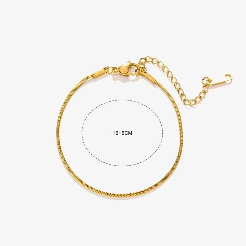 Minimalist Geometric Solid Color Stainless Steel Plating Chain Bracelets
