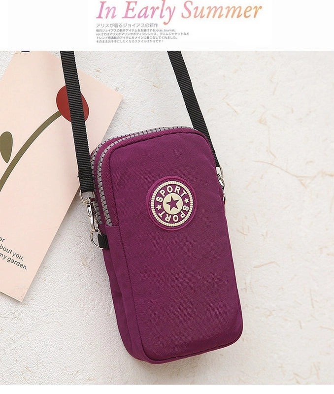 Women's Small Nylon Letter Fashion Square Zipper Crossbody Bag