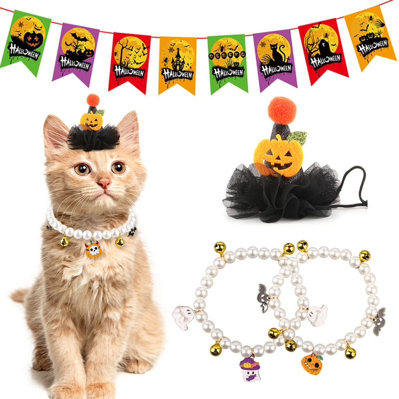 Halloween Pet Atmosphere Clothing Accessories Set Halloween Cat Dress Up Pet Suit Dress Up
