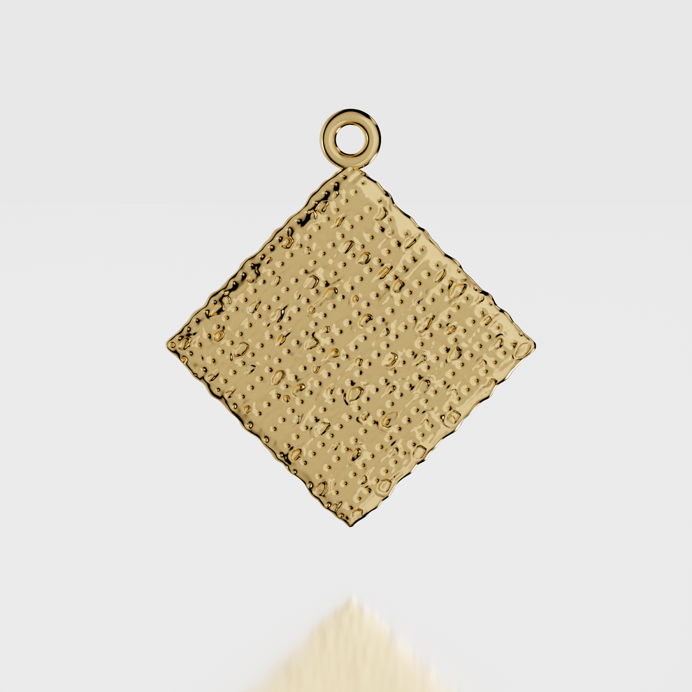 Matzah Charm Necklace - 14k Gold. Gold Vermeil or Sterling Silver