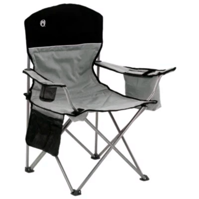 Camping Chair with Built-In 4-Can Cooler, Gray