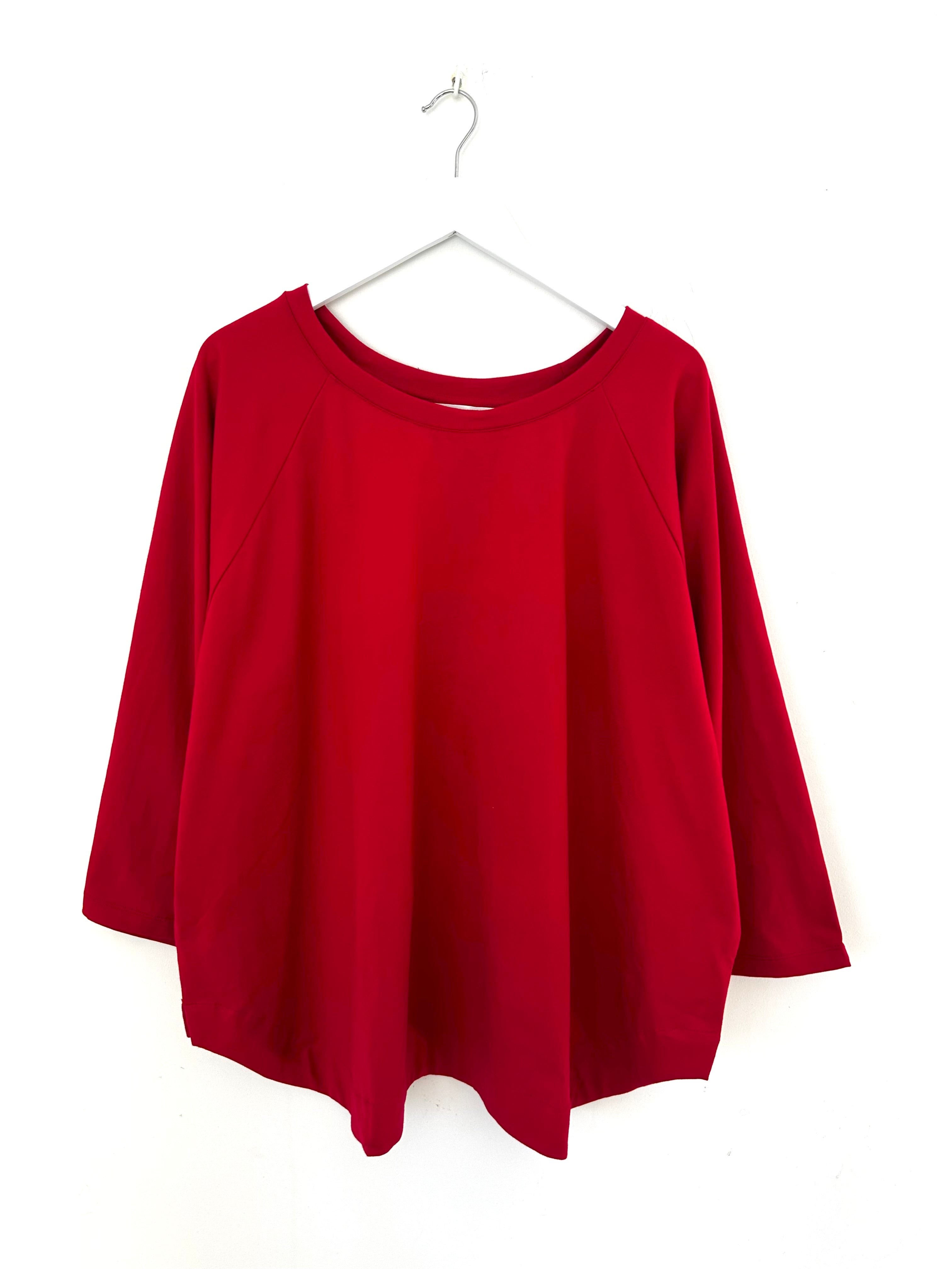 charlotte  top-red jersey knit
