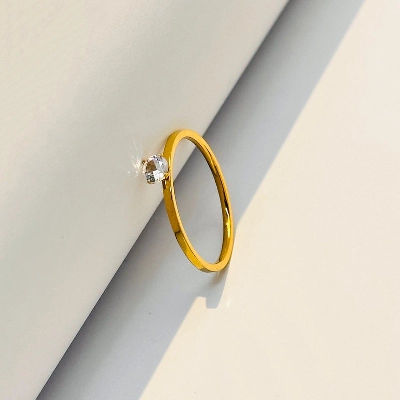 Fashion Geometric Solid Color Titanium Steel Rings 1 Piece