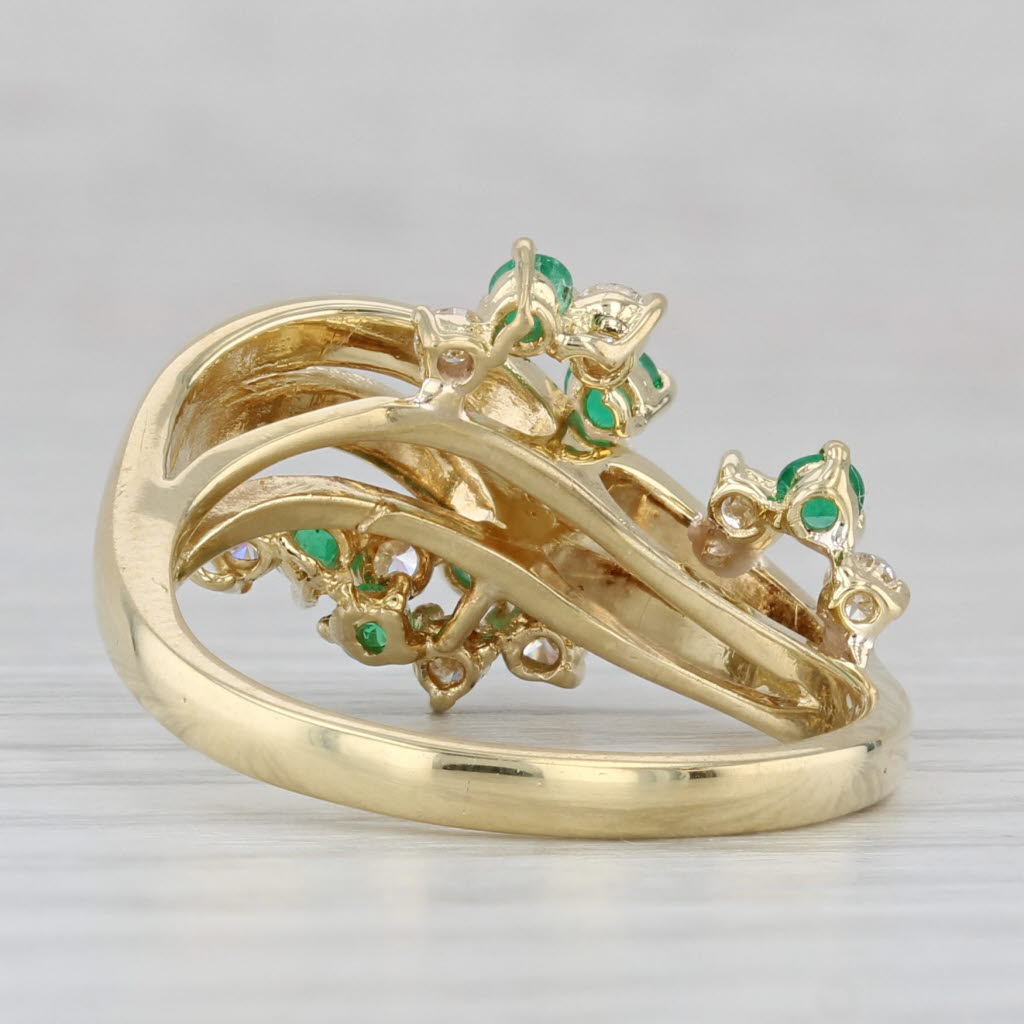 Kurt Wayne 0.82ctw Emerald Diamond Ring 18k Yellow Gold Size 8