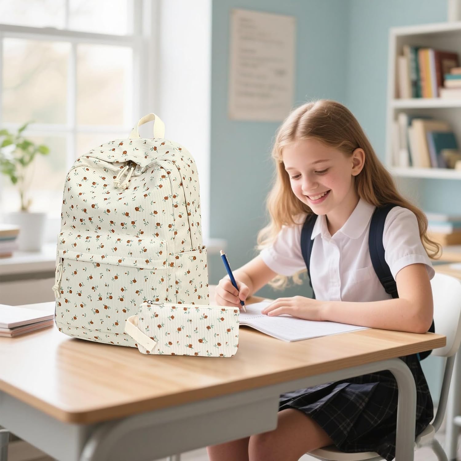 Bluboon School Backpack Teens Girls Boys Kids School Book Bags with Lunch Box Pencil Bag