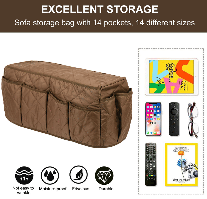 Waterproof Sofa Cover Armrest Cover Organizer  With 14 Pockets -- BUY 2 GET FREE SHIPPING