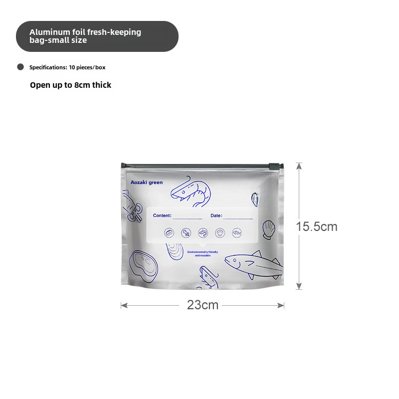 Yoshizaki Aozaki Aluminum Foil Fresh-keeping Bag Food Grade Refrigerated Sealed Bag Refrigerator Freezer Tin Foil Compact Bag