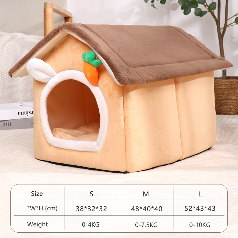 Foldable Carrot Decor Dog Cat House