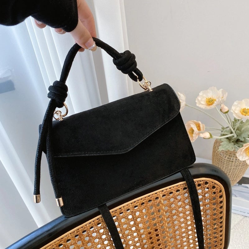 Women's Pu Leather Solid Color Basic Square Magnetic Buckle Crossbody Bag