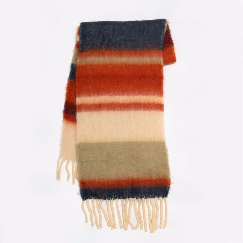 Women's Preppy Style Color Block Acrylic Printing Scarf