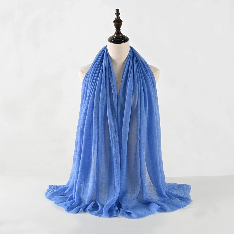 Women's Vacation Minimalist Solid Color Cotton Silk Scarf
