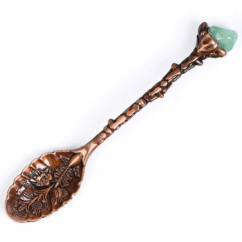 2 Pieces Elegant Lady Minimalist Geometric Crystal Spoon