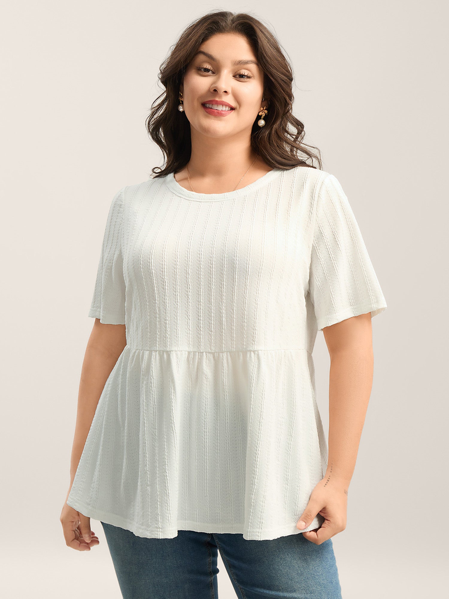 Backless Ribbon Tie Textured Top