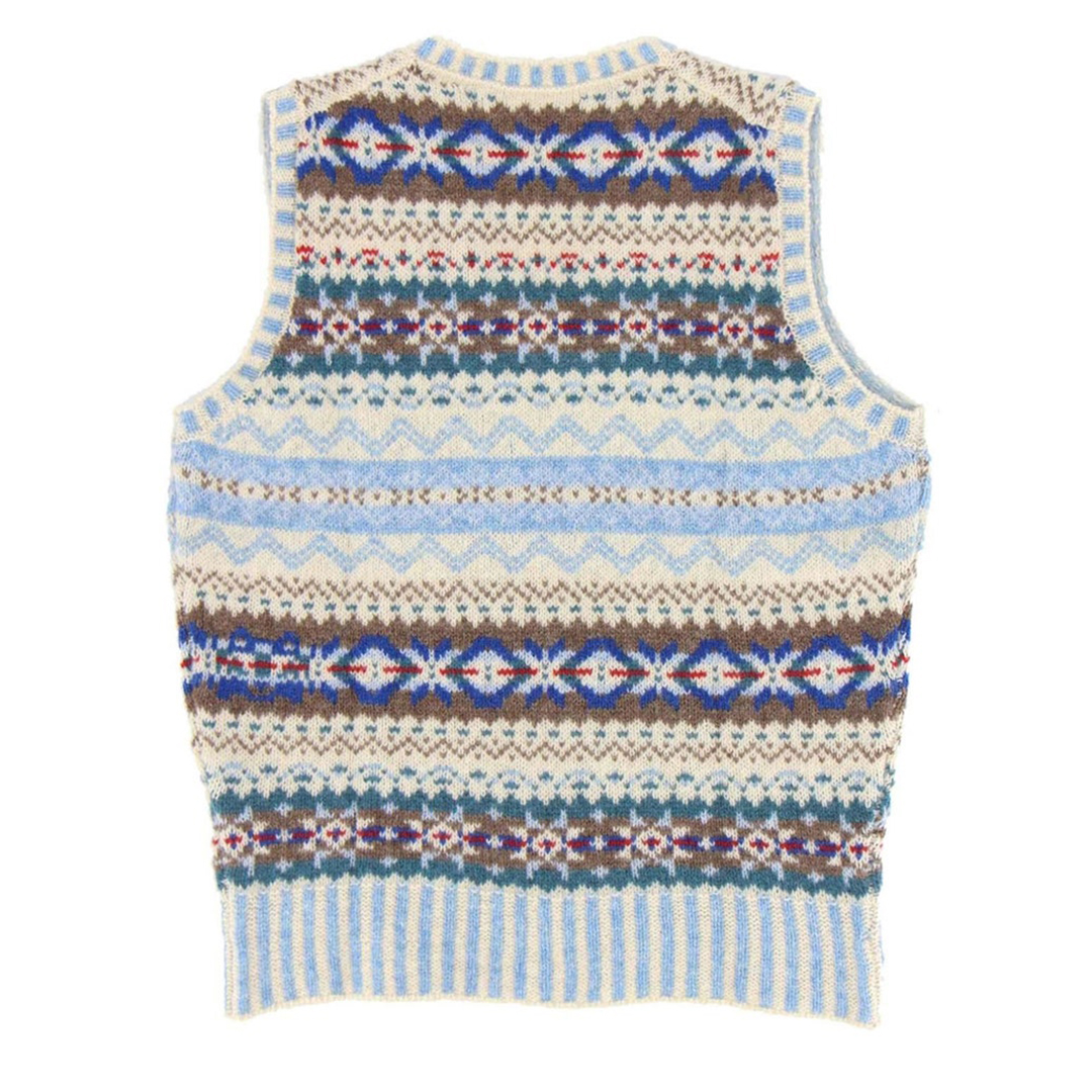 Vintage Geometric Icelandic Knit Vest Sweater