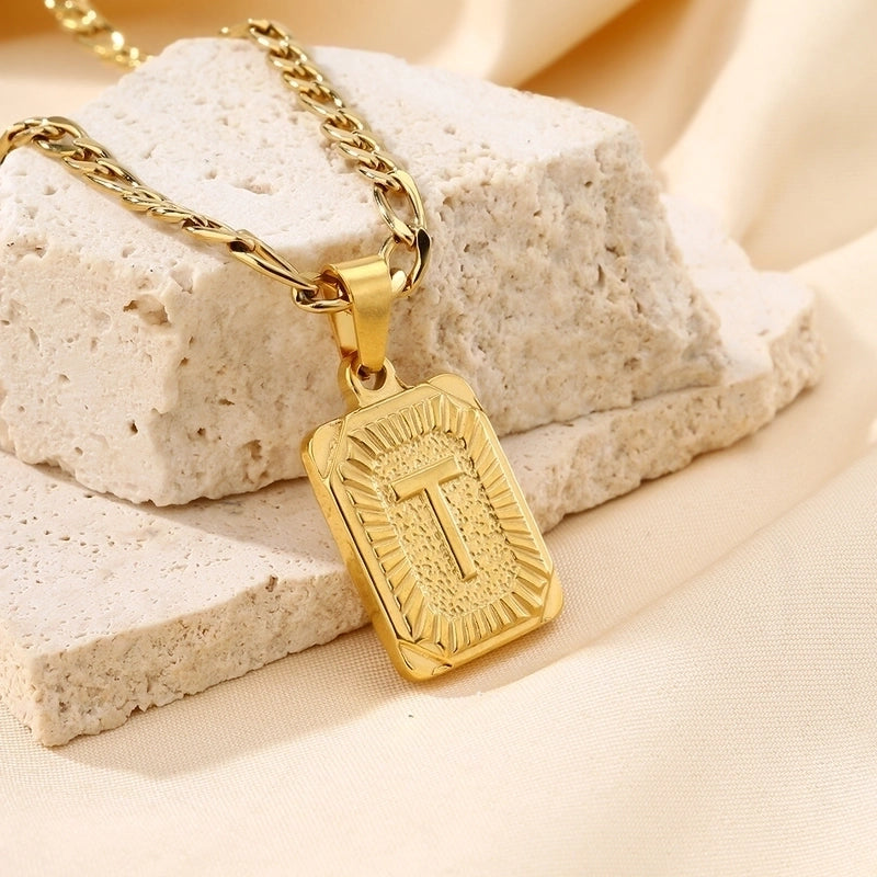 Casual Minimalist Letter 304 Stainless Steel 18K Gold Plated Pendant Necklace
