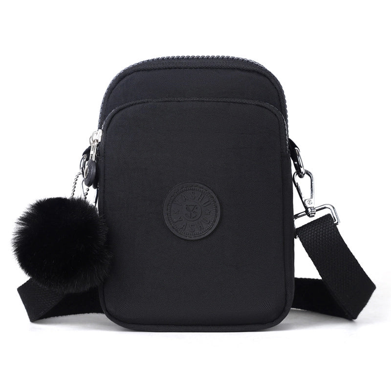 Women's Oxford Cloth Solid Color Streetwear Square Zipper Phone Wallets Crossbody Bag