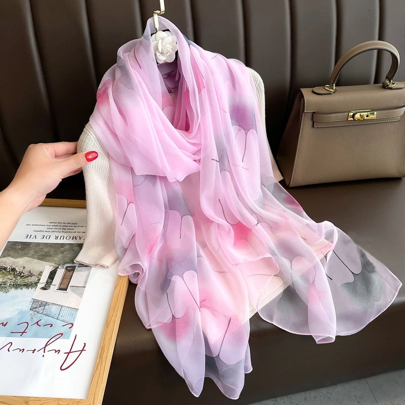 Spring And Summer New Yourou Silk Scarf Large Size Printed Beach Towel Dot Travel Vacation Sunscreen Scarf Women's Spot
