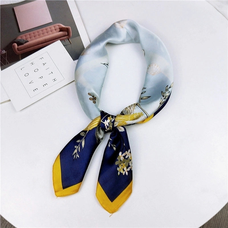Alloy Scarf (1 Scallop Floral Blue)