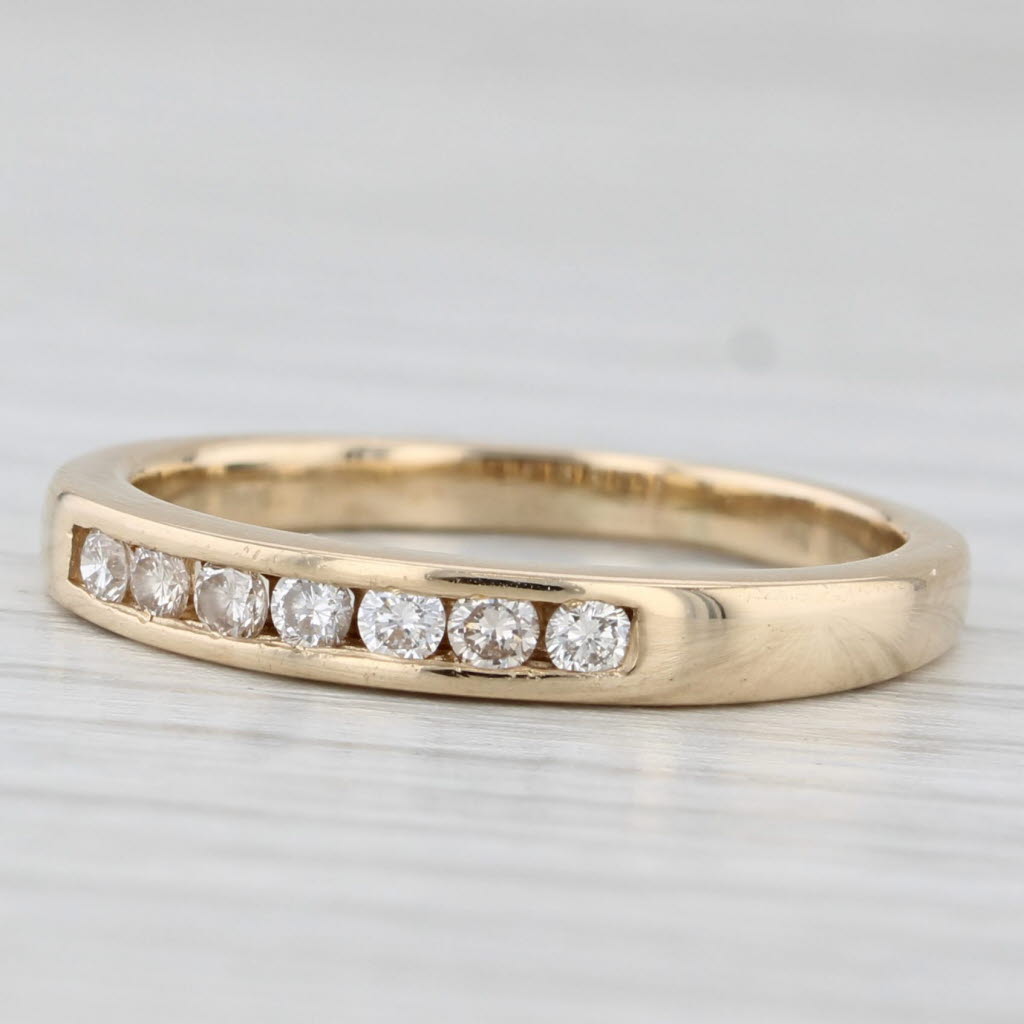 0.20ctw Diamond Wedding Band 14k Yellow Gold Size 6 Stackable Ring