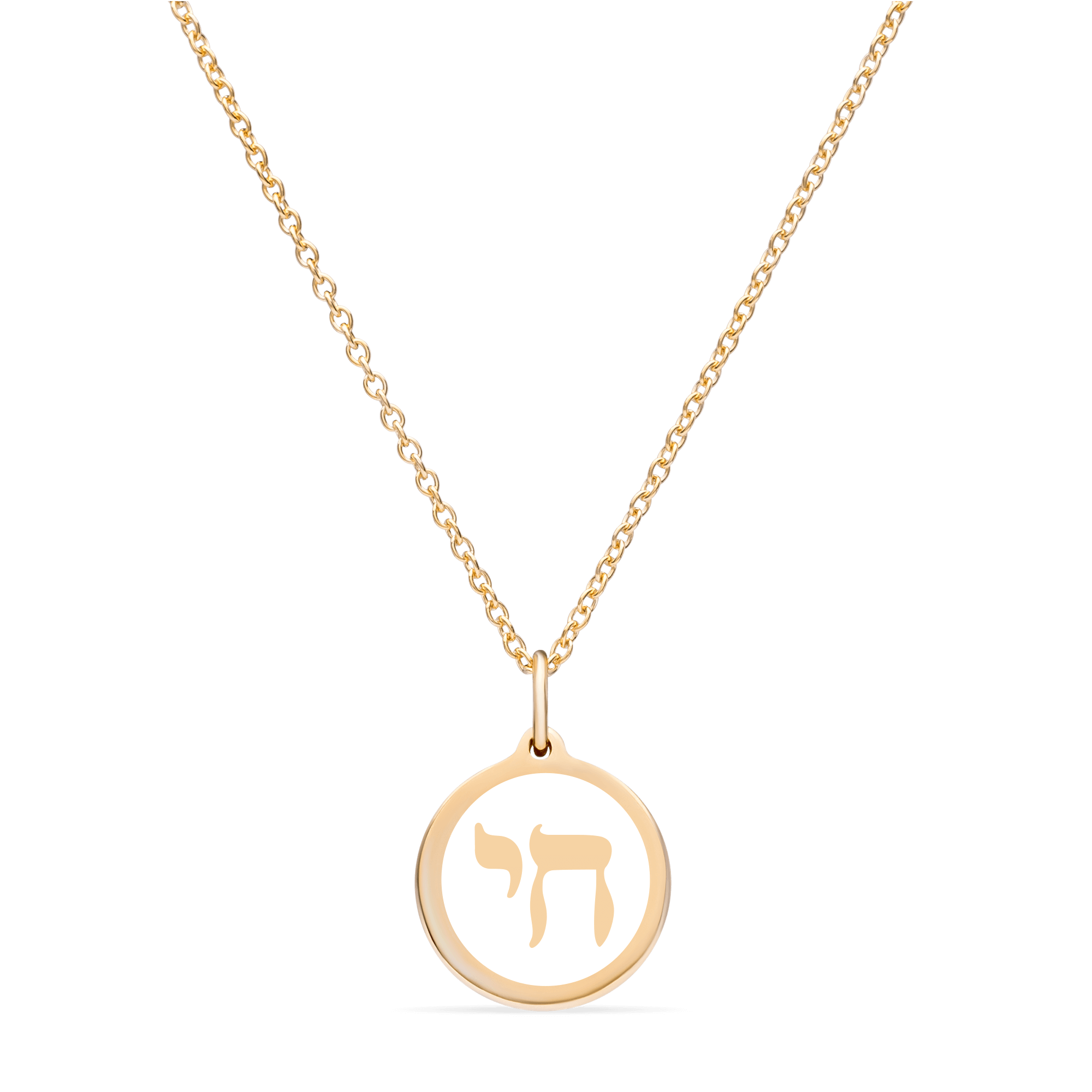 Gold-Plated Chai Pendant Necklace - Black. White or Navy