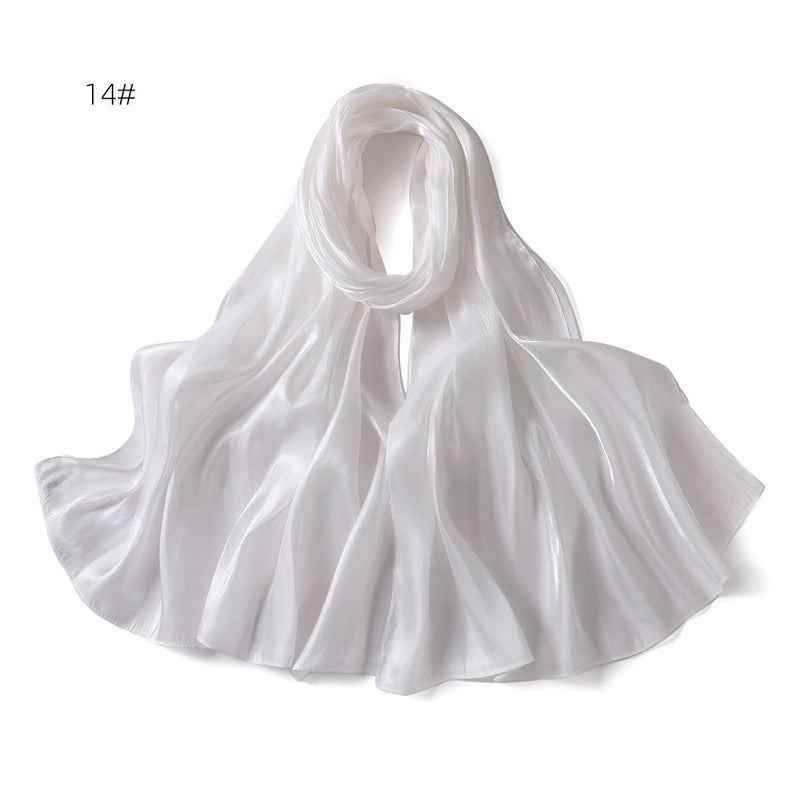 Spring And Summer New Thin Soft Shiny Satin Scarf Female Malay Indonesian Long Scarf Scarf Sun Protection Shawl