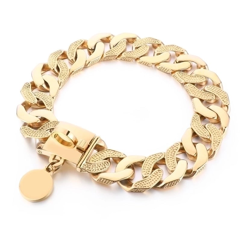 30mm Stainless Steel Cuban Chain Hip Hop Style Largepet Dog Collar