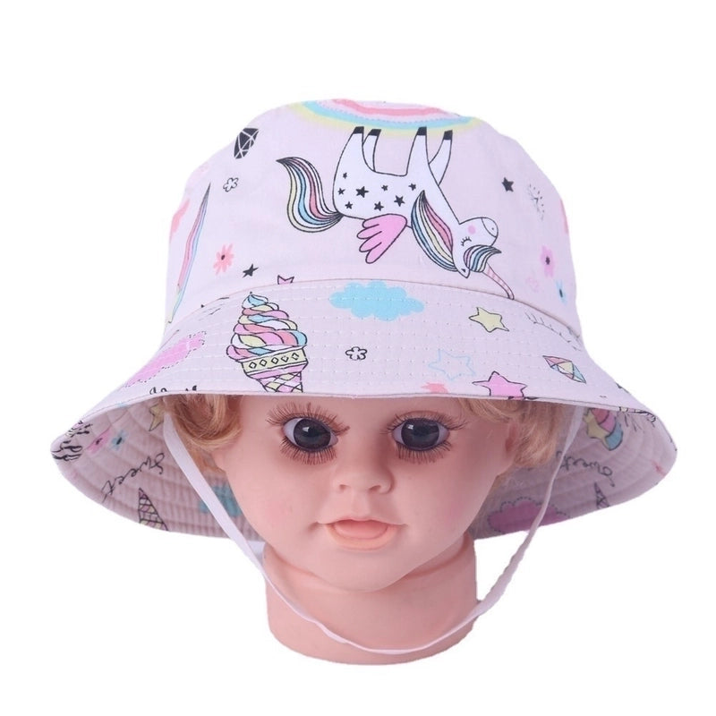 Children Unisex Basic Color Block Bucket Hat